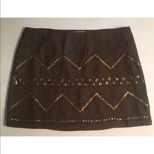 Jennifer Lopez Olive Green Gold Sequined Skirt 10